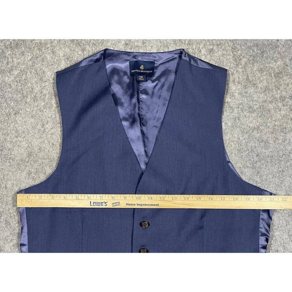 Brooks Brothers 100% Wool Suit Vest/Waistcoat- Blue - Size 42R